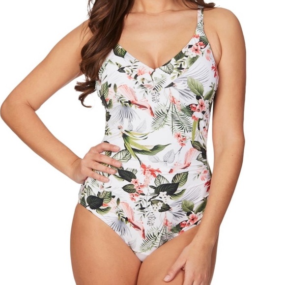NIP TUCK SWIM Isle of Waimea Tropical Print Multi-Fit Cup One-Piece Swimwear - Picture 1 of 12